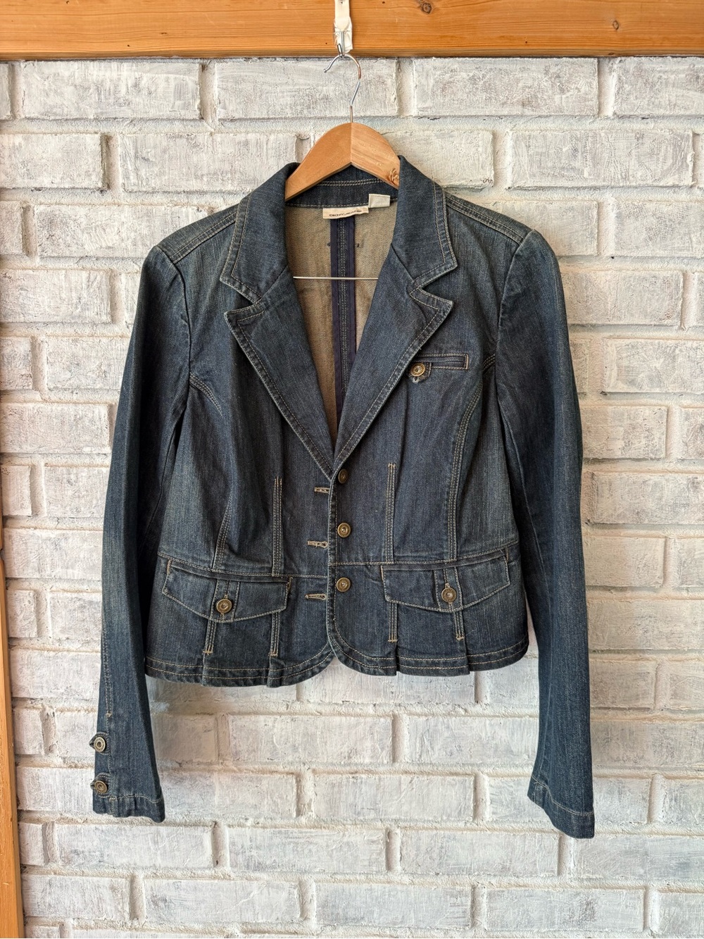 DKNY Dark Blue Denim Blazer Jacket
